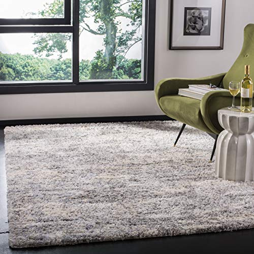 SAFAVIEH Berber Shag Collection Area Rug - 5'3 x 7'6, Grey Blue & Cream, Non-Shedding & Easy to Clean, Ideal for Living Room, Bedroom, Dining Space (BER219G)