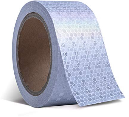 ONTWIE 5CM x 10M Reflektierende Band, Reflektierendes Sicherheit Warnklebeband Zum Nacht Reflektorband Klebeband für Straßentransport Anlagen, Fahrzeuge, Schiffe, Fairways, Bühne, Mechanische