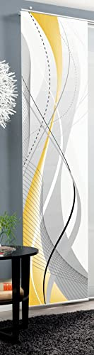 Schiebevorhang Deko blickdicht CARLISLE, Farbe gelb, Größe BxH 60x245 cm