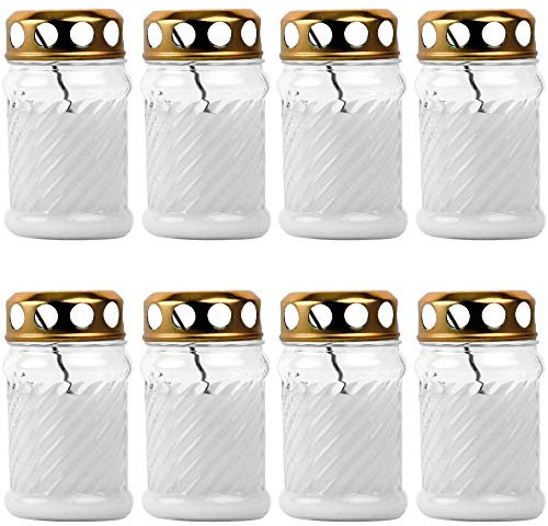 HS Candle Lot de 6 Bougies funéraires en Verre d'angle 13 cm Durée de Combustion : 30 Heures