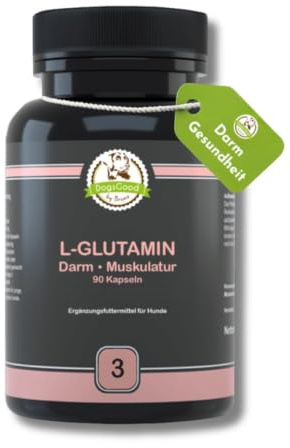 L-Glutamin für Hunde, 90 Kapseln für bis zu 3 Monate Vorrat | Aminosäuren können dabei unterstützen, das Immunsystem zu stärken, ohne unerwünschte Zusätze, Aromen oder Farbstoffe