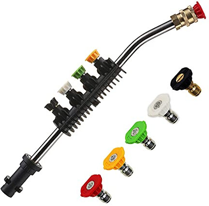 OHAYORI Lancia ad Alta Pressione per Idropulitrice Karcher K2/K3/K4/K5/K6/K7, 15” Lancia di Prolunga per Idropulitrici con 5 Ugelli di Ricambio, Accessorio Per Idropulitrice Pistola