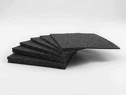 4 unidades de granulado de goma 40 x 40 cm (400 x 400 mm) / 3 mm de grosor – Alfombrilla antivibración para asegurar la carga