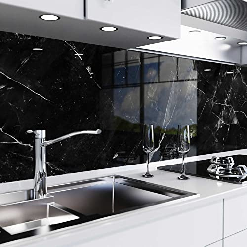 danario Küchenrückwand selbstklebend, Glasoptik 0,8 mm - Spritzschutz Küche