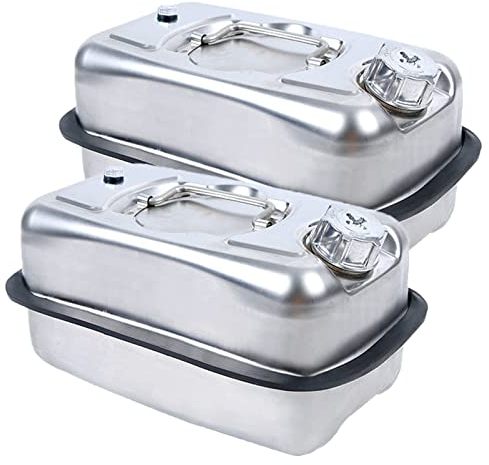 Ontihang El Gas de la Motocicleta Puede Portable Metal Jerry Can Tanques de Gasolina de Respaldo de Emergencia con Suela Flexible 3 / 5L