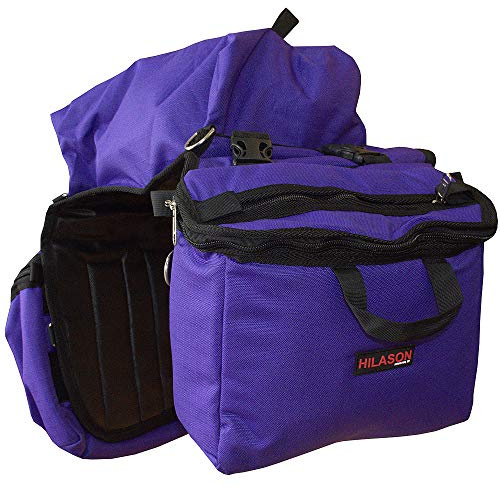 HILASON 14x12x6 Detachable Insulated Horse Saddle Side Bag | Saddlebag Bags for Horses Horn