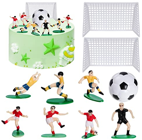 Soccer Cake Topper Decoration - Soccer Ball & Player Cupcake Toppers for Sport Party