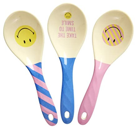 Rice 3 x Salatlöffel aus Melamin Smily Prints