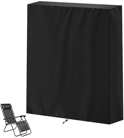 VANSHEIM Funda para Silla Plegable para Exteriores Funda para Silla Gravedad Cero de Jardín Exterior Fundas Plegables para Tumbona Funda para Tumbona Impermeable de Jardín Anti-UV 75x20/34x110cm