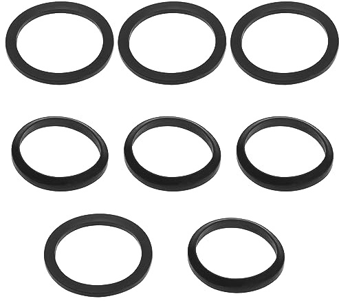 ECSiNG Keildichtungen und Flachdichtungen Waschbecken Fallrohr Gummidichtung passend für 1/4 Zoll Waschbecken Waschbecken Abflussrohr 38 x 31 x 2,5 mm & 36 x 32 x 4,5 mm, schwarz, 8 Stück