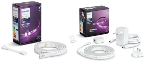 Philips Hue LED Lightstrip Plus intérieur 2 m + rallonge 1 m – éclairage connecté RGBW compatible Bluetooth et Hue Bridge