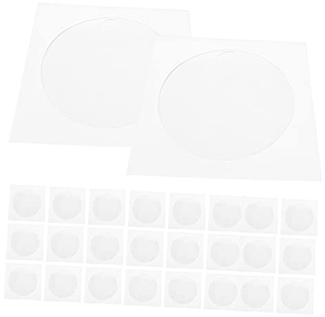 HOMSFOU 100 Stück Weiße CD Hüllen aus Papier DVD Ordner mit Sichtfenster Platzsparende Aufbewahrung für CD und DVD zu Hause der Schule