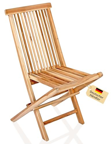 SAM Loreno Gartenstuhl Menorca aus massivem Teakholz Klappbar Pflegeleicht | Robust & hochwertig, Gartenmöbel Set, Balkonmöbel, Perfekt für Garten, Balkon & Terrasse