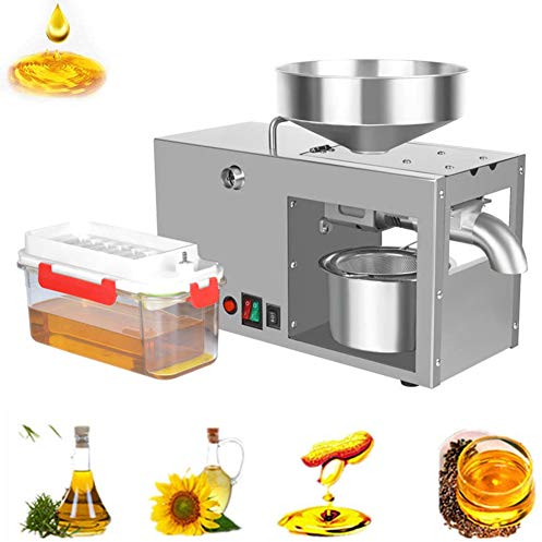 Presse à huile automatique en acier inoxydable, extracteur d'huile électrique domestique et commercial, 3 à 5 kg/h, pour avocat, noix de coco, lin, arachide, ricin, chanvre, graines de périlla, canola