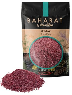 BAHARAT by Anthap Natural Sumac, Sumac Spice Flakes, Turkish Sumac Flakes, Vinegar Tree Spice, Natural, Tangy and Lemony Taste, Mediterranean Spice (700g)