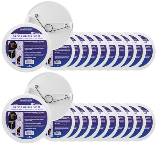 10 Round Access Panel for Ceiling and Wall - Adjustable from 6 to 9 inches - Ceiling Hole Cover - for Electrical, Plumbing, Cables, HVAC, Speaker and LED Holes - Durable Plastic Panel (20 pcs)