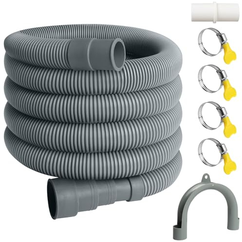 SDLDEER Manguera de desagüe para lavadora, manguera de desagüe de 1 m, manguera universal de desagüe para manguera de drenaje, incluye soporte, conector de manguera y abrazadera de manguera