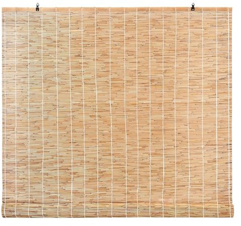 Bambus Rollo,Bambusrollo Wetterfest Aussen Retro Schilf Vorhang Sonnenschutz Sichtschutz Rollo Mit Lifter, Konstruktion Sonnenschutz und Sichtschutz Rollo(140x300cm/55x118in)