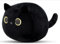 Kiuiom Gato Negro Muñeca,Cojín De ​Peluche De Animales,Juguetes De Regalo Gato Negro,Negro Almohada ​Kawaii Cat,Muñeca De Felpa De Gato Negro,25CM