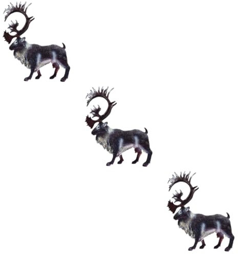 VICASKY 3stücke Realistisches Simulation Rentier Modell Wildtier Spielzeug Für Junge Mädchen Dekoration Für Schreibtisch Oder Garten Pädagogisches Lernspielzeug