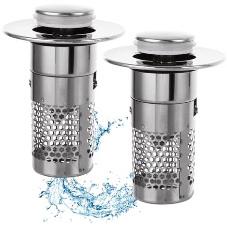 ASelected 2 Stück Abflussstopfen für 34-40 MM Waschbeckenstöpsel Universal Pop Up Abflusssieb Waschbecken Abflussstopfen Waschbecken mit Haarsieb für Küche