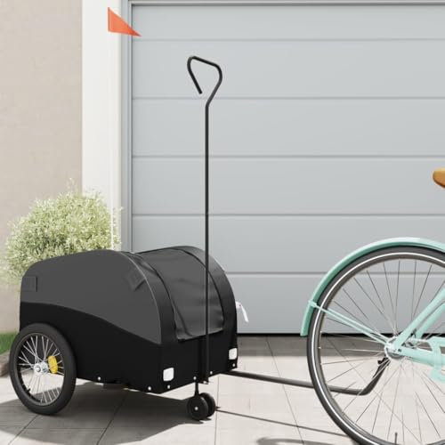Xichuzi Fahrradanhänger Schwarz 30 kg Eisen, Fahrrad Anhänger, Lastenanhänger, Handwagen, Fahrrad-lastenanhänger, Lastenfahrrad - 94143
