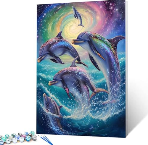 Malen Nach Zahlen Erwachsene Hai Komplettset Malen Nach Zahlen Himmel Malen Nach Zahlen ab 9 Jahre MÃdchen Kinder, DIY Handgemalt Ölgemälde Kreativ Set für Erwachsene 50x70cm Deko Wohnzimmer H5-96