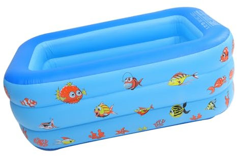 TOYANDONA Piscina Hinchable Infantil De PVC con Colchón De Agua Bañera Inflable para Niño Niña y Bebés Juguete para Interior y Exterior Refrescante y Duradera Azul