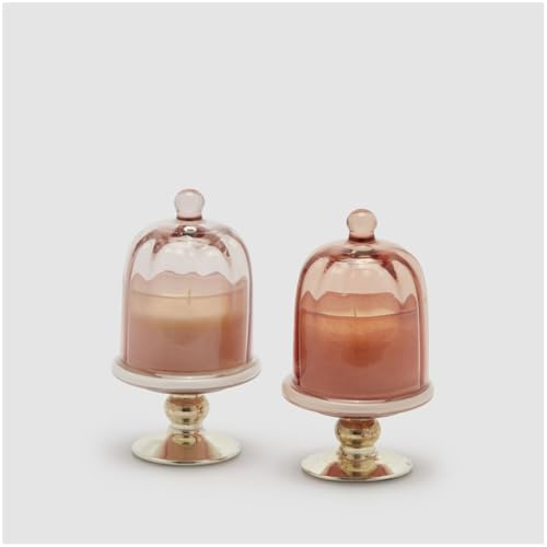 EDG - Enzo De Gasperi Vassoio in Vetro con Campana e Candela profumata Oud D9xH16 cm 2 Varianti(1pz) Tortora