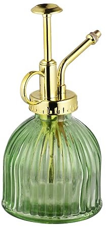 Regadera de Vidrio Retro Verde para Flores y Plantas, Gran Capacidad