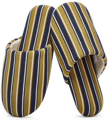 Epsion Linen Slippers for Women Japanese Style House Shoes Fleece Lining Soft Sole Anti-Skid