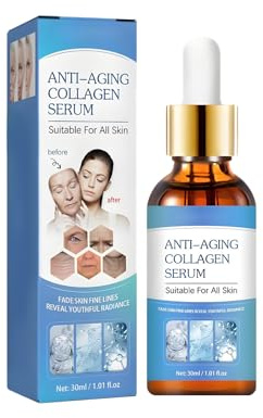 Siero Viso, Siero viso al Collagene, Facial Serum, Nutre in Profondità la Pelle, Raffinamento dei Pori, Illumina e Uniforma il Tono Della, Idratazione Duratura, per Tutti i Tipi di Pelle