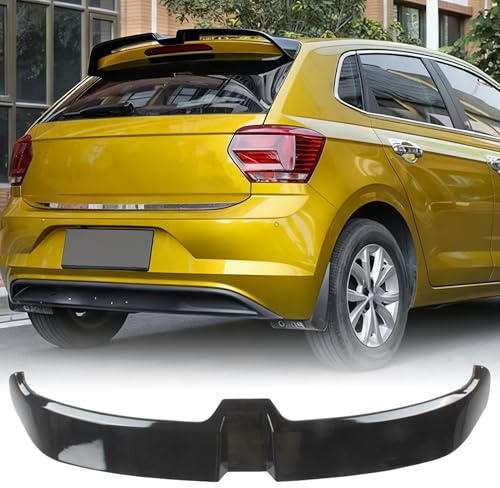 MUTUSAISI Aileron becquet arrière pour Volkswagen VW Polo 6 MK VI GTI R 2018-2021, Noir Brillant Style Oettinger de Coffre Aile Spoiler de Toit Hayon Wing Arrière Accessoires