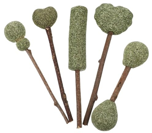 ARTSEWPLY 5 Pezzi Lecca Lecca per Gatti Catnip Naturale, Snack Edibili per Gatti, Bastoncini per Pulizia dei Denti e Distrazione, per Giochi Rancom Style Stili Multipli