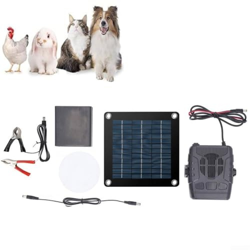 Outdoor Solar Powered Heater with Monocrystalline Silicon for Chicken Coops Dog Houses and Greenhouses Long Lasting Construction Overheating Protection(20W heating fan)