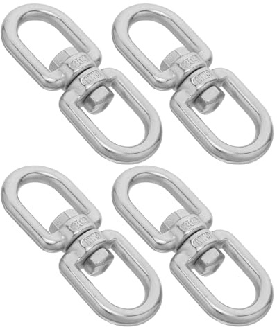 KOMBIUDA 4 Piezas Anillo de Eslinga Giratorio Acero Inoxidable Gancho de Grillete Giratorio para Hamaca Columpio Silla Dispositivo de Alta Resistencia