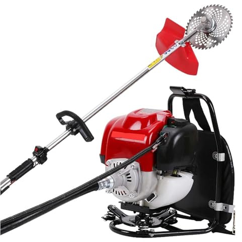 Desbrozadora De Mochila 4 Tiempos 1000W, 35.8CC 7000RPM Cortabordes Y Cortamalezas, con Depósito Combustible 1000ml, 1.4HP para Deshierbe Labranza Cosecha Limpieza Zanjas