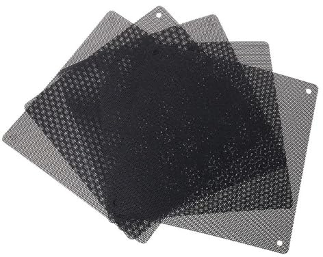 OZLCUA Dammfilter PC 5 stycken PC-fodral dator kylfläkt dammfilter nät 140 mm skärbar PVC svart
