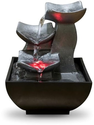 Zen Light - Fontana Nature Boro, resina, argento, 13 x 13 x 17 cm