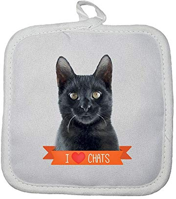 Manique Gant de Cuisine Chat Noir