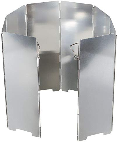 MFH Faltbarer Windschutz für Outdoor Kocher (Silber/Groß)