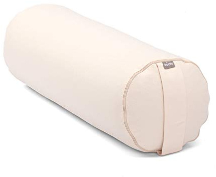 Bodhi Yoga Bolster | ECO Serie | Yogarolle mit Kapok-Füllung | Waschbarer Bezug aus 100% Bio-Baumwolle | Yogakissen für Restoratives Yoga | Groß 65 x 22 cm