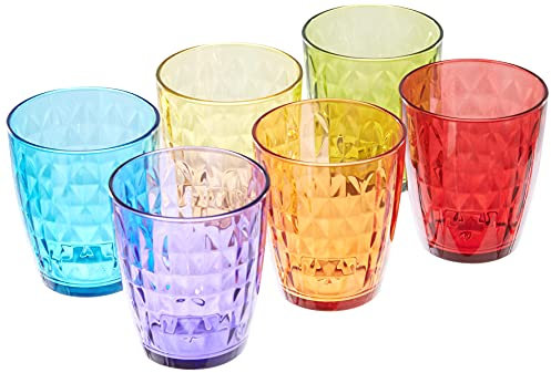 Tognana Gemma, Set 6 Bicchieri cc 320, Vetro, Multicolore