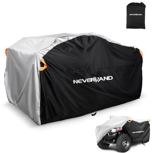Neverland ATV-överdrag, fyrhjulingspresenning, vattentätt, för inomhus- och utomhusbruk, användbart skydd, för vintern, vindtätt, med spänne, snösäkert hagelsäkert, dammtätt, storlek XL