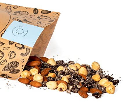 Makadamia - Mix di Frutta Secca 500 g - Mix Risveglio - Mandorle, Mirtillo Rosso, Nocciole Pelate Tostate, Semi di Chia, Semi di Girasole.
