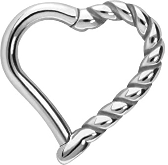 PIERCINGLINE Chirurgenstahl Clicker | HERZ + GEDREHT| Piercing Ring Ohrpiercing Helix Daith Tragus | Farbauswahl