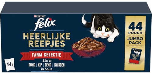Felix Köstliche Streifen Farm Auswahl 44x80g (44 Portionsbeutel; 3,52kg)