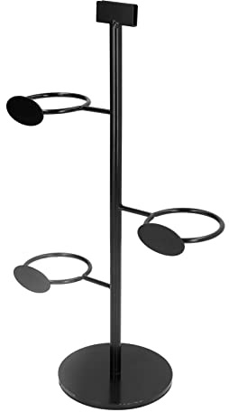 Portabicchieri, Alzata per Cocktail, Espositore in Metallo Nero a 3 Fori, Espositore per Bicchieri Semplice Ed Elegante, Supporto per Bicchieri in Vetro Supporto da Appoggio per Feste Ristorante Latte
