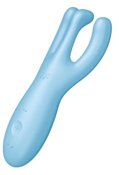 Satisfyer Threesome 4 Auflege-Vibrator | App-kompatibel | Sex Toys | blau | 3 Motoren für Klitoris & Schamlippen Stimulation | Wasserdicht (IPX7) | Sexspielzeug | Dildo | Mehrere Vibrationsprogramme