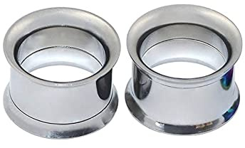 Beydodo Écarteur d Oreilles 20mm, Ecarteur Oreilles Acier Chirurgical 2 Pièces Tunnels de Chair Cerceau d'argent